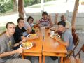 The guys liked the food